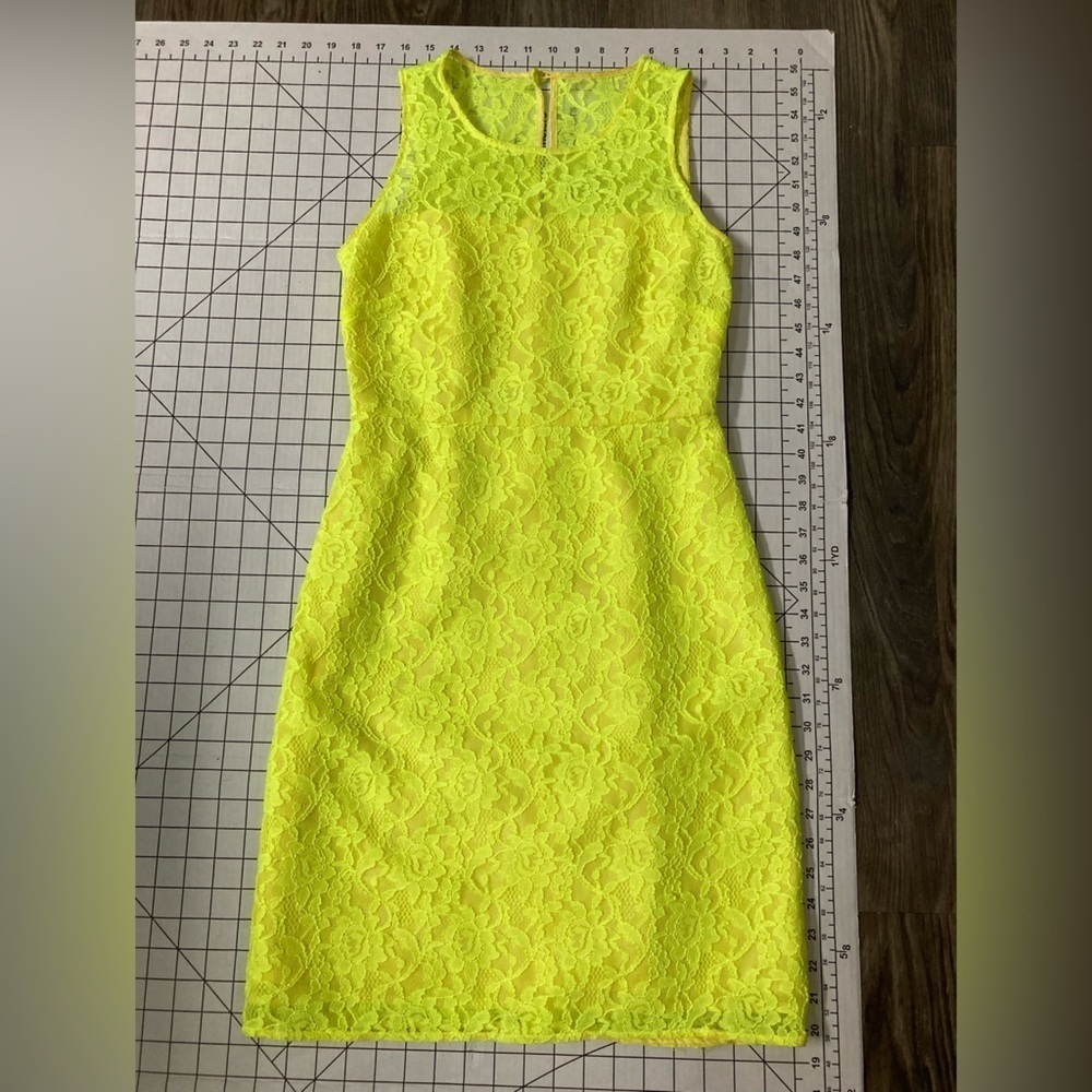 J. Crew Size 2 Sleeveless Neon Yellow Dress